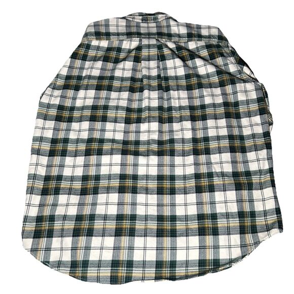 Eddie Bauer Relaxed Fit Men’s XL Green Plaid Flannel Button Down Shirt EUC - Picture 3 of 6